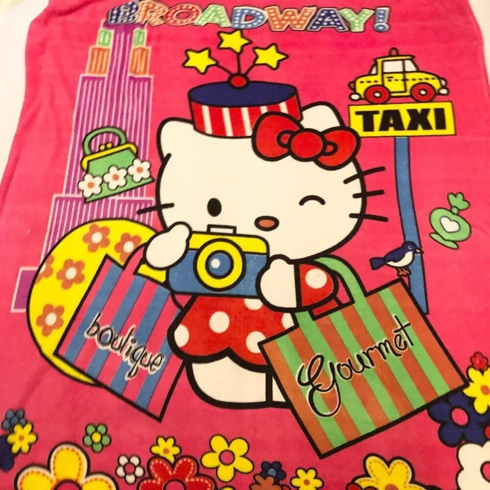 Hello Kitty Broadway Fleece Blanket 73 x 60 Inch Size
